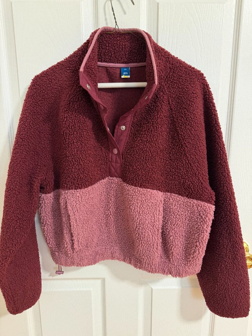 Women's XS Old Navy Sherpa Fleece Quarter-Snap Pullover
